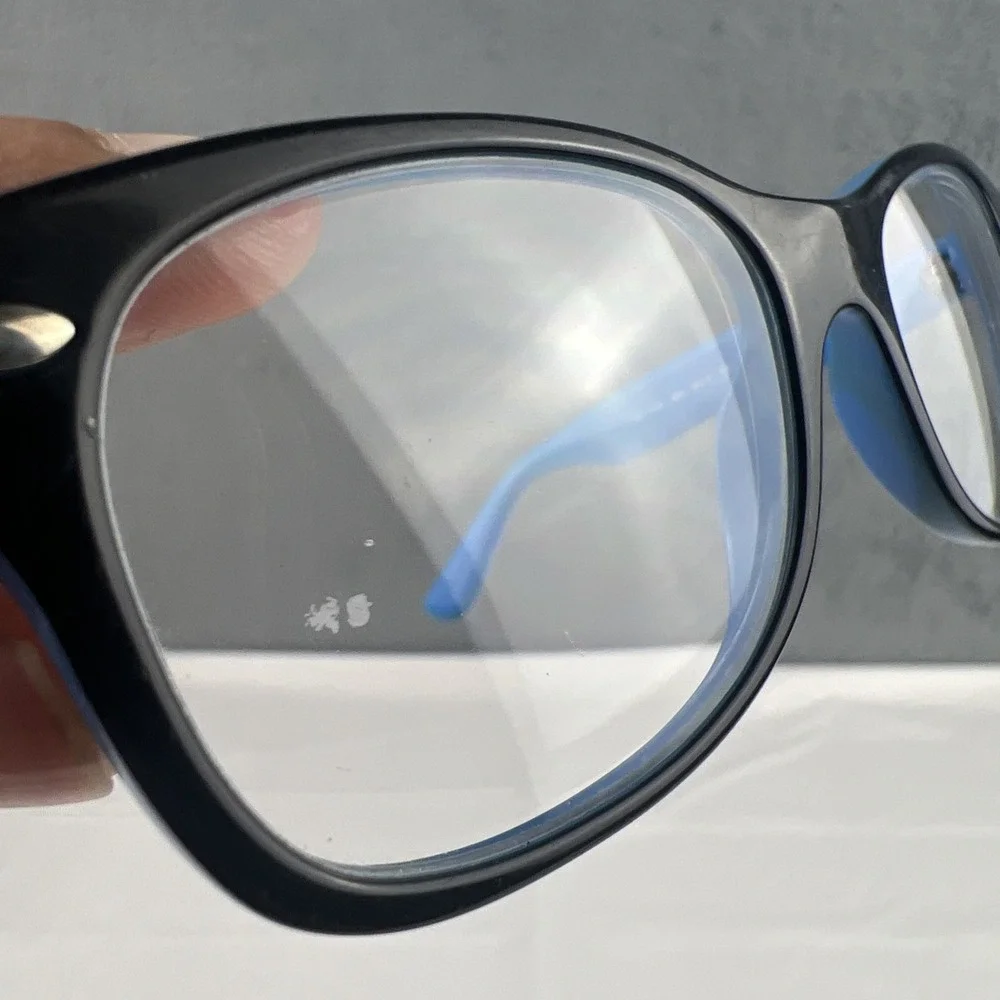 Ray-Ban Eyeglasses Youth RB 1528 3659 Black Blue Interior FRAMES ONLY 46-16-125